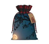 PHAYAH Full Moon High In The Sky Christmas Drawstring Burlap Gift Bag Candy Bag, Storage Bag Suitable For Christmas, Birthday Party
