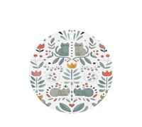 Phayah Funny Cats Birds And Flowers Pattern Lavender Scent Car Air Freshener Round Shape Card Hanging Hanging Scented Card 6 Pcs For Cars Closet Drawer Eliminate