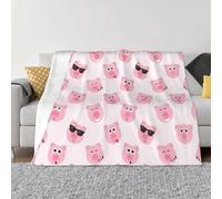 PHAYAH Funny Pink Pig Face Pattern Air Conditioning Blanket For Sofa Bed Chair Bedroom Gift Travel Living Room 40"X30"
