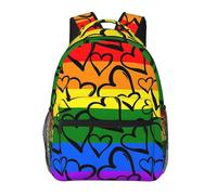 PHAYAH Gay Pride Rainbow Pattern Pattern Casual Shoulders Classical Basic Travel Backpack Travel And Outdoor Activities Resistant