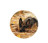 Phayah German Shepherd Dog Pattern Lavender Scent Car Air Freshener Round Shape Card Hanging Hanging Scented Card 4 Pcs For Cars Closet Drawer Eliminate