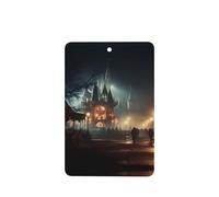 Phayah Ghost Town Mania Pattern Lavender Scent Car Aroma Rectangle Hanging Fragrance Tablet Car Interior Fragrance Freshener 4p