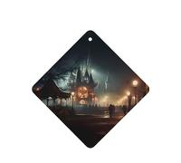 Phayah Ghost Town Mania Pattern Lavender Scent Car Aroma Square Hanging Fragrance Tablet Car Interior Fragrance Freshener 4p