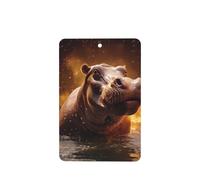 Phayah Glowing Hippopotamus Pattern Lavender Scent Car Air Freshener Rectangle Card Hanging Hanging Scented Card 6 Pcs For Cars Closet Shoe