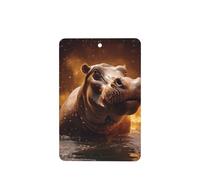 Phayah Glowing Hippopotamus Pattern Lavender Scent Car Air Freshener Rectangle Card Hanging Hanging Scented Card 4 Pcs For Cars Closet Shoe