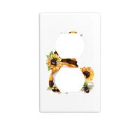 Phayah Gnome Bee Yellow Floral Pattern Wall Plateoutlet Cover, Decorative Wall Plate Size 4.5x2.76 Inches for Residential and Commercial Areas