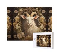 Phayah Goat In A Flower Frame Puzzles For Adults 500 Pieces For Home Decor Intelligence Development Toys 20.4 X 15"