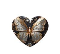 Phayah Gold White Butterflies Pattern Lavender Scent Car Aroma Heart Shape Hanging Fragrance Tablet Car Interior Fragrance Freshener 4p