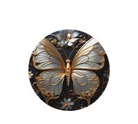 Phayah Gold White Butterflies Pattern Lavender Scent Car Aroma Round Shape Hanging Fragrance Tablet Car Interior Fragrance Freshener 6p