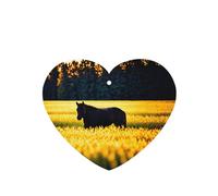 Phayah Golden Fields Pattern Lavender Scent Car Aroma Heart Shape Hanging Fragrance Tablet Car Interior Fragrance Freshener 4p