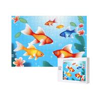 Phayah Golden Fish Puzzles 300 Piece for Jigsaw Puzzle Wooden Puzzle for Family Friend Home Decor Wall Art 15.7 X 11in