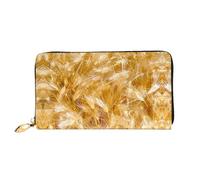 PHAYAH Golden Wheat Mango Pattern Women'S Wallet Long Clutch Zip Around Travel Leather Purse Large Capacity Credit Card Holder