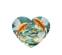 Phayah Goldfish And Lotus Pattern Lavender Scent Car Air Freshener Heart Shape Card Hanging Hanging Scented Card 6 Pcs For Cars Closet Drawer