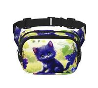 Phayah Grapevine Blue Cat Waist Pack Bag,Fanny Pack For Men,Women, Workout Traveling Casual Running Hiking Cycling, Bum Bag