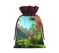 PHAYAH Grasshopper Butterfly Christmas Drawstring Burlap Gift Bag Candy Bag, Storage Bag Suitable For Christmas, Birthday Party