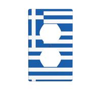 Phayah Greek Flag Pattern Duplex Receptacle Outlet Wall Plate Standard Size Polycarbonate Thermoplastic Dual Plug Covers