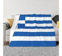 PHAYAH Greek Flag Pattern Flannel 50"X40" Soft Fleece Blanket All Seasons Warm Blanket for Bedding Sofa and Trave