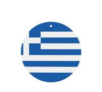 Phayah Greek Flag Pattern Lavender Scent Car Aroma Round Shape Hanging Fragrance Tablet Car Interior Fragrance Freshener 4p