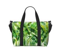 Phayah Green Banana Leaf Crossbody Travel Bag Overnighter Duffel Bags Carry On Size Ideal For School Or Overnight Travel Bag