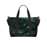 Phayah Green Feathered Serpent Crossbody Travel Bag Overnighter Duffel Bags Carry On Size Ideal For School Or Overnight Travel Bag