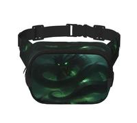 Phayah Green Feathered Serpent Waist Pack Bag,Fanny Pack For Men,Women, Workout Traveling Casual Running Hiking Cycling, Bum Bag