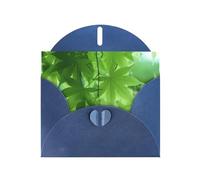 PHAYAH Green Leaf Nature Pattern Blank Greeting Cards 10 With Blue Envelopes For Christmas, Wedding Anniversaries And Party Invitations