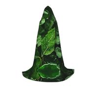 PHAYAH Green Nature Pattern Halloween Witch Witchcraft Hooded Robe Cape Christmas Hoodie Cosplay Masquerade Party Dress Gift Costume S