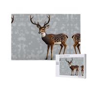 Phayah Grey Plum Deer Jigsaw Puzzles for Adults 1000 Pieces.Home Decor Birthday Party for Men Women 29.5 X 19.7