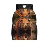 PHAYAH Grizzly Bear Pattern Casual Shoulders Classical Basic Travel Backpack Travel And Outdoor Activities