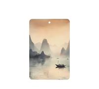 Phayah Guilin Landscapes Pattern Lavender Scent Car Aroma Rectangle Hanging Fragrance Tablet Car Interior Fragrance Freshener 4p