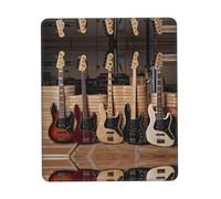 Phayah Guitar Bass Music Musical Instruments Pattern Mouse Pad with Non Slip Rubber Base Gaming with Stitched Edge, Mousepad for Laptop, Computer, Office 7.9 X 9.5 in