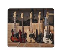 PHAYAH Guitar Bass Music Musical Instruments Pattern Mouse Pad With Non Slip Rubber Base Gaming With Stitched Edge, Mousepad For Laptop, Computer, Office 8.3 X 10.3 In