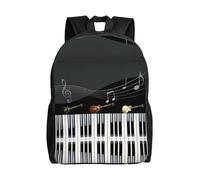 PHAYAH Guitar Piano Pattern Pattern Casual Shoulders Classical Basic Travel Backpack Travel And Outdoor Activities