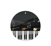 Phayah Guitar Piano Pattern Pattern Lavender Scent Car Air Freshener Round Shape Card Hanging Hanging Scented Card 6 Pcs For Cars Closet Drawer Eliminate