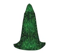 PHAYAH Hacker Era Pattern Halloween Witch Witchcraft Hooded Robe Cape Christmas Hoodie Cosplay Masquerade Party Dress Gift Costume L