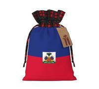 PHAYAH Haitian Flag Christmas Drawstring Burlap Gift Bag Candy Bag, Storage Bag Suitable For Christmas, Birthday Party