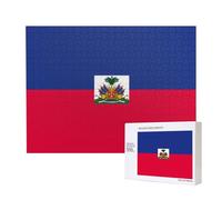 Phayah Haitian Flag Puzzles 500 Piece for Jigsaw Puzzle Wooden Puzzle for Family Friend Home Decor Wall Art 20.4 X 15 in
