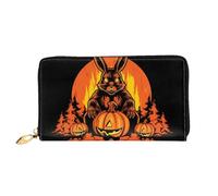 PHAYAH Halloween Bunny Pattern Women'S Wallet Long Clutch Zip Around Travel Leather Purse Large Capacity Credit Card Holder