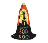 PHAYAH Halloween Ghost Pumpkin Pattern Halloween Witch Witchcraft Hooded Robe Cape Christmas Hoodie Cosplay Masquerade Party Dress Gift Costume L