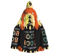 PHAYAH Halloween Ghost Pumpkin Pattern Halloween Witch Witchcraft Hooded Robe Cape Christmas Hoodie Cosplay Masquerade Party Dress Gift Costume