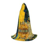 PHAYAH Halloween Witch Witchcraft Robe Cape Christmas Hoodedie | Cafe Terrace At Night Pattern Cloak Cosplay Masquerade Party Dress Gift Costume Dance Comic Convention