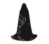 PHAYAH Halloween Witch Witchcraft Robe Cape Christmas Hoodedie | French Bulldog Dog Pattern Cloak Cosplay Masquerade Party Dress Gift Costume Dance Comic Convention