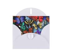 PHAYAH Hand Drawn Color Butterfly Pattern Blank Greeting Cards With Envelopes 4" X 6" Thank You Cards For Christmas Holiday Birthday Graduation Anniversary White