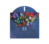 PHAYAH Hand Drawn Color Butterfly Pattern Blank Greeting Cards With Envelopes 4" X 6" Thank You Cards For Christmas Holiday Birthday Graduation Anniversary Blue