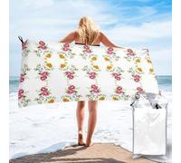 PHAYAH Hand Painted Flower Pattern, Towels For Bathroom Microfiber Large Beach Towel Travel Essential 27.5"X55" Swim Tenugui