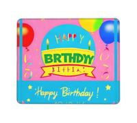 PHAYAH Happy Birthday Balloon Pattern Mouse Pads, Portable Wireless Mouse Pad, Non-Slip Rubber Base Laptop Mousepad Smooth Surface for Office & Travel 7 X 8.6 in