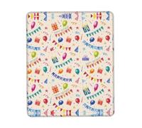 Phayah Happy Birthday Pattern Mouse Pad with Anti-Fray Stitching with Non-Slip Rubber Base, Gaming Mouse Mat for Laptop, Office & Home 7 X 8.6 in