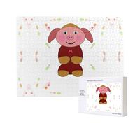 Phayah Happy Cartoon Pig Puzzles 500 Piece for Jigsaw Puzzle Wooden Puzzle for Family Friend Home Decor Wall Art 20.4 X 15 in