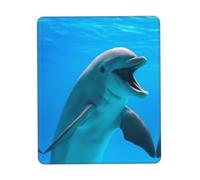 Phayah Happy Dolphin Pattern Mouse Pad with Anti-Fray Stitching with Non-Slip Rubber Base, Gaming Mouse Mat for Laptop, Office & Home 7 X 8.6 in