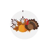 Phayah Happy Thanksgiving Turkey Pumpkin Pattern Lavender Scent Car Air Freshener Round Shape Card Hanging Hanging Scented Card 4 Pcs For Cars Closet Drawer Eliminate